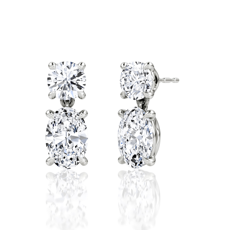 Signature Drop Earring — White Gold — front view