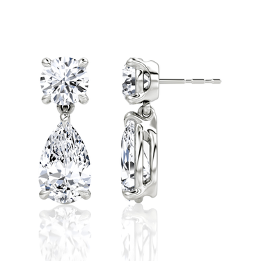 Signature Drop Earring — White Gold — side view