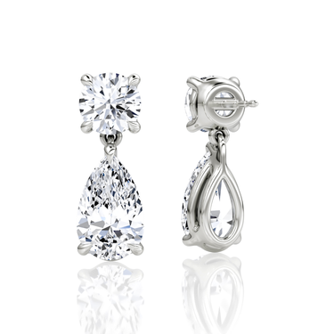 Signature Drop Earring — White Gold — back view
