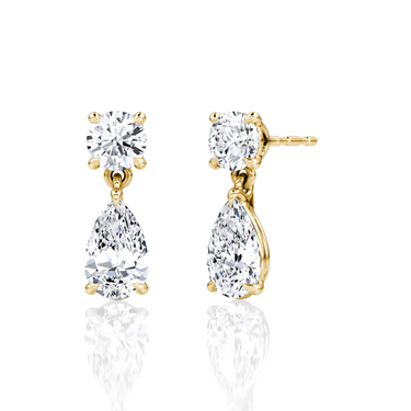 Signature Drop Earring — Yellow Gold — front view