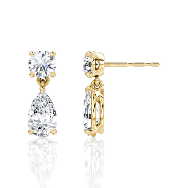 Signature Drop Earring — Yellow Gold — side view