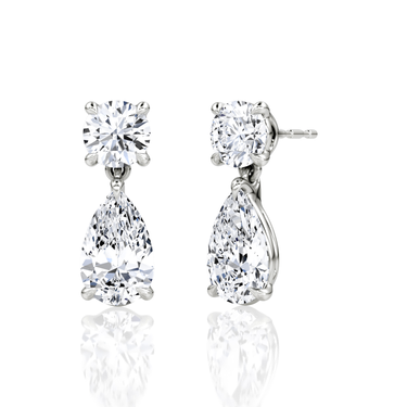 Signature Drop Earring — White Gold — front view