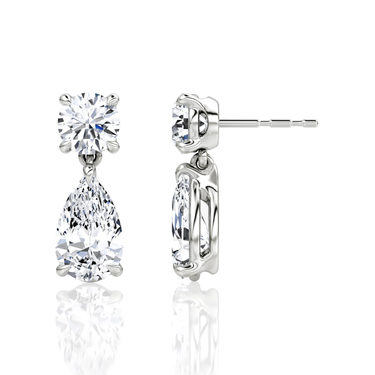Signature Drop Earring — White Gold — side view
