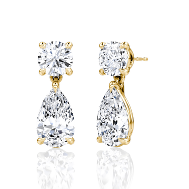 Signature Drop Earring — Yellow Gold — front view