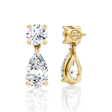 Signature Drop Earring — Yellow Gold — back view
