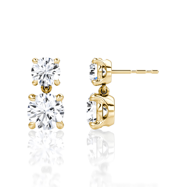 Signature Drop Earring — Yellow Gold — side view