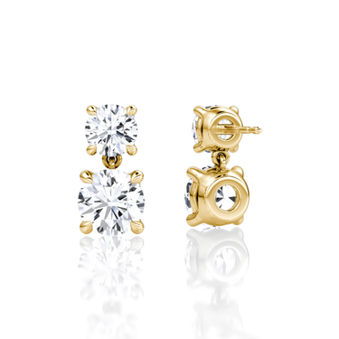 Signature Drop Earring — Yellow Gold — back view