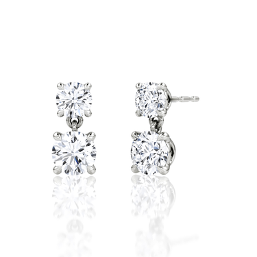 Signature Drop Earring — White Gold — front view