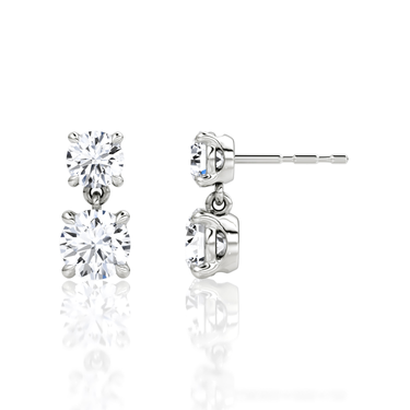 Signature Drop Earring — White Gold — side view