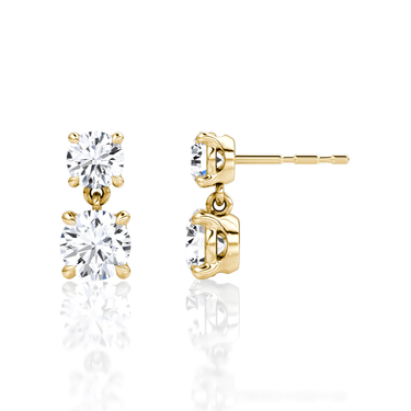 Signature Drop Earring — Yellow Gold — side view