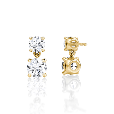 Signature Drop Earring — Yellow Gold — back view