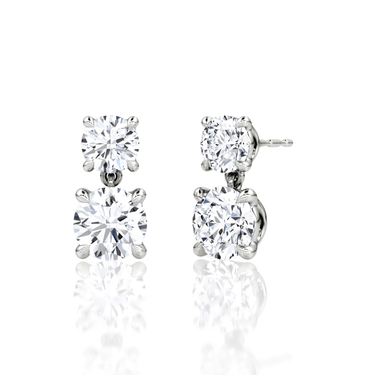 Signature Drop Earring — White Gold — front view