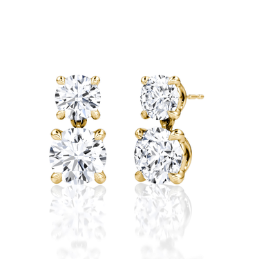 Signature Drop Earring — Yellow Gold — front view