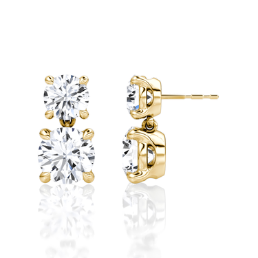 Signature Drop Earring — Yellow Gold — side view