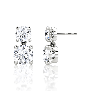 Signature Drop Earring — White Gold — side view