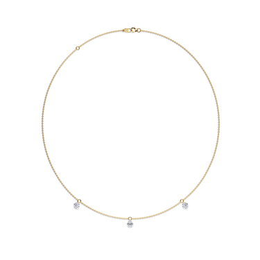 Just Brilliant Floating Station Necklace, 18K yellow gold, top view.