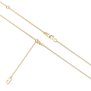 Just Brilliant Floating Station Necklace, 18K yellow gold, detail view.