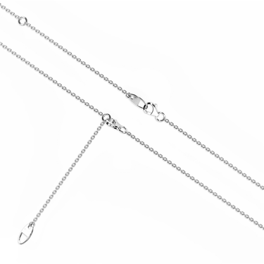 Just Brilliant Floating Station Necklace, 18K white gold, detail view.