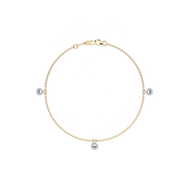 Just Brilliant Floating Station Bracelet, 18K yellow gold, top view.