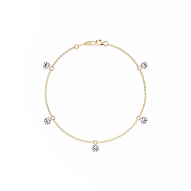 Just Brilliant Floating Station Bracelet, 18K yellow gold, top view.