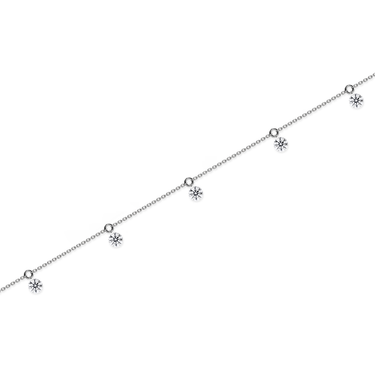 Just Brilliant Floating Station Bracelet, 18K white gold, detail view.