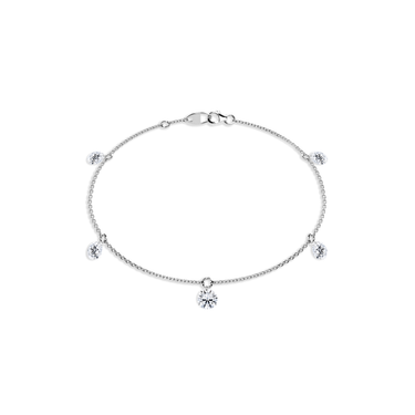 Just Brilliant Floating Station Bracelet, 18K white gold, front view.