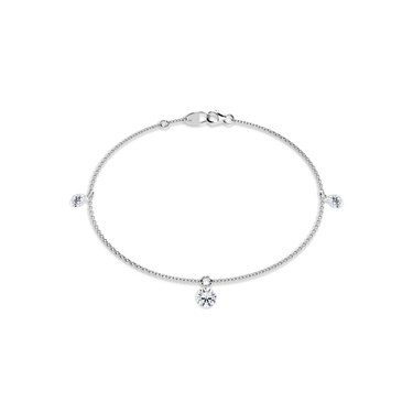 Just Brilliant Floating Station Bracelet, 18K white gold, front view.