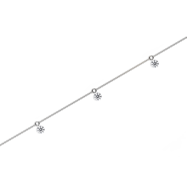 Just Brilliant Floating Station Bracelet, 18K white gold, detail view.