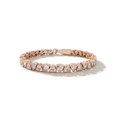 Just Brilliant Alternating Shape Tennis Bracelet, 18K rose gold, front view.