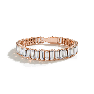 Just Brilliant Alternating Shape Tennis Bracelet, 18K rose gold, front view.