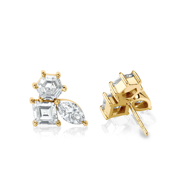 Just Brilliant Illuminate Stud, 18K yellow gold, back view.