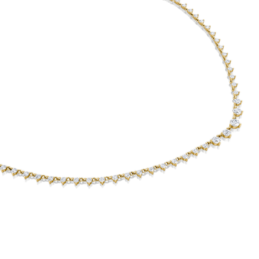 Just Brilliant Infinity Linked Tennis Necklace, 18K yellow gold, detail view.