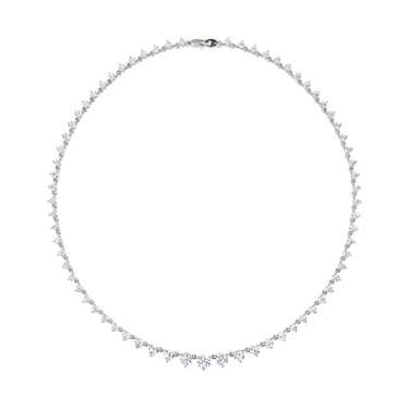 Just Brilliant Infinity Linked Tennis Necklace, 18K white gold, top view.