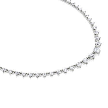Just Brilliant Infinity Linked Tennis Necklace, 18K white gold, detail view.