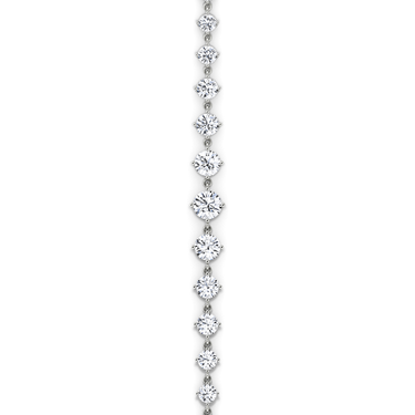 Just Brilliant Full Linked Tennis Bracelet, 18K white gold, vertical detail view.
