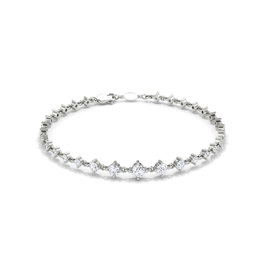 Just Brilliant Full Linked Tennis Bracelet, 18K white gold, front view.