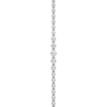 Just Brilliant Full Linked Tennis Bracelet, 18K white gold, vertical detail view.