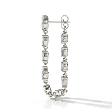 Mixed Shape Chain Hoop, white gold, back view.