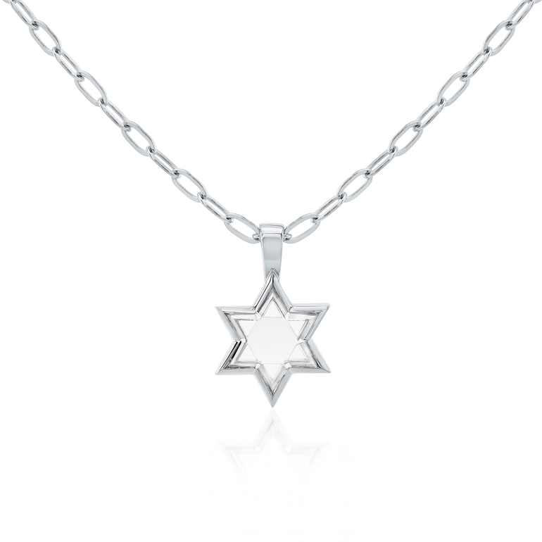 Solitaire Star in white gold — front view