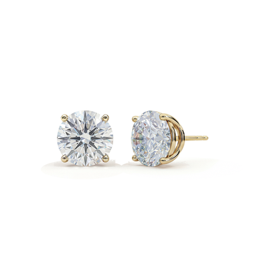 Exclusive Solitaire Stud, yellow gold, front view.