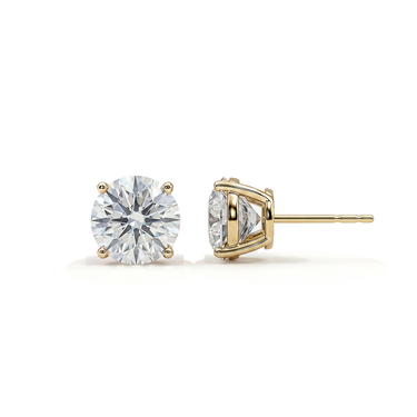 Exclusive Solitaire Stud, yellow gold, side view.