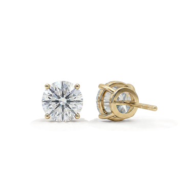 Exclusive Solitaire Stud, yellow gold, back view.