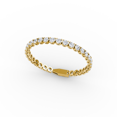 Classic Tennis Bracelet in yellow gold — upright view
