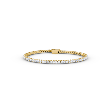 Classic Tennis Bracelet in yellow gold — alternate front view