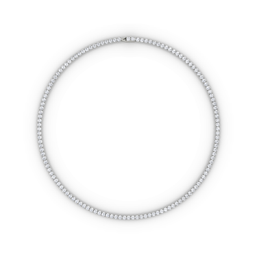 Classic Tennis Necklace in white gold — front view