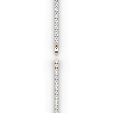 Classic Tennis Necklace in rose gold — clasp view