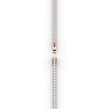 Classic Tennis Necklace in rose gold — clasp view