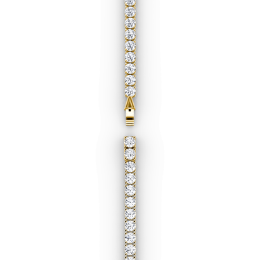 Classic Tennis Necklace in yellow gold — clasp view
