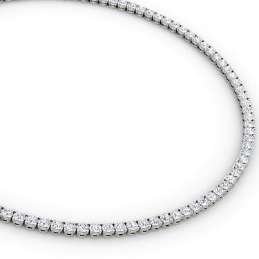 Classic Tennis Necklace in white gold — detail view