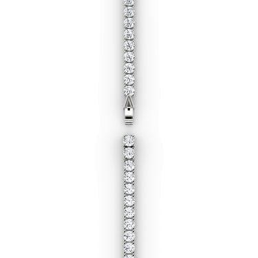 Classic Tennis Necklace in white gold — clasp view